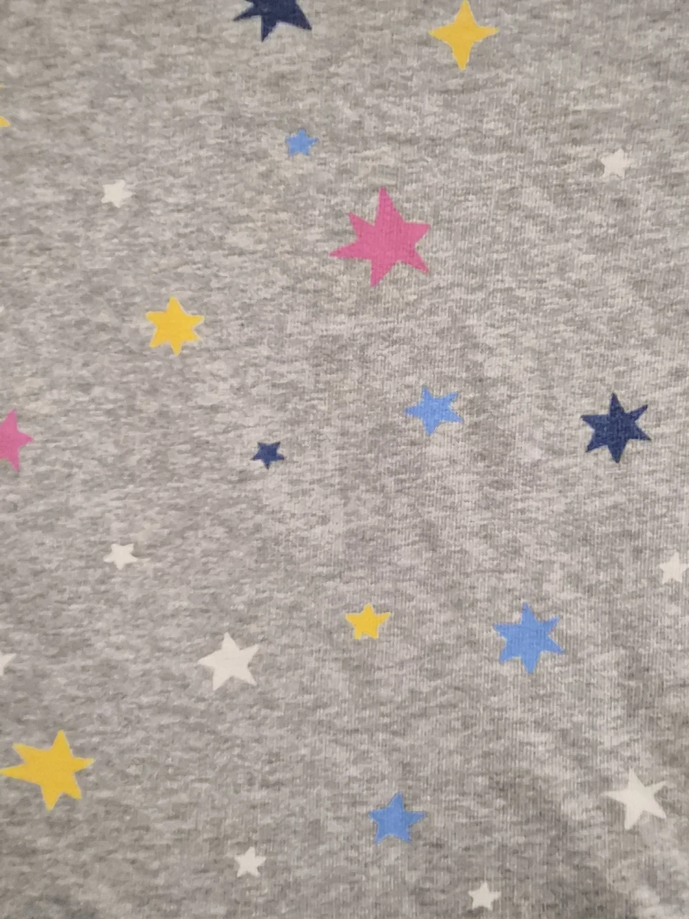 Hanna Andersson Gray Long-Sleeve Star Print Top with Blue Skirt 140cm